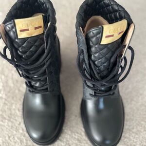 Gucci Black and Gray Snake Patterned Sole Footwear